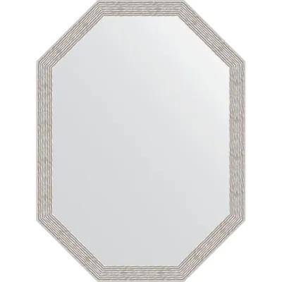 Зеркало EVOFORM в багетной раме - волна алюминий 46 mm (58x78 cm) 7011