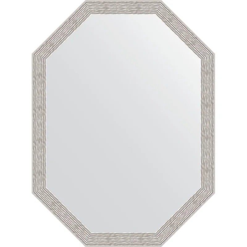 Зеркало EVOFORM в багетной раме - волна алюминий 46 mm (58x78 cm) 7011