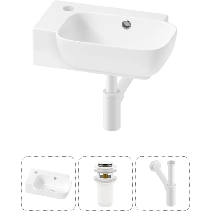 Комплект 3 в 1 Wellsee Bathroom Sink накладная/подвесная раковина 40x24 см, состоит 20216392R
