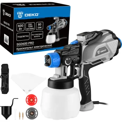 Краскопульт электрический DEKO SGD600 PRO, 1200мл, 600Вт 085-1057