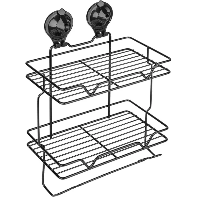 Полка 2-ая малая на присоске SAKURA, Air-lock BI-3113A2 BL, черный 037322