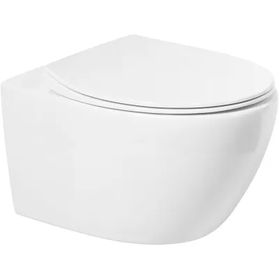 Подвесной безободковый унитаз Art&Max ELEGANT с сиденьем в комплекте AM9316CHR/SC