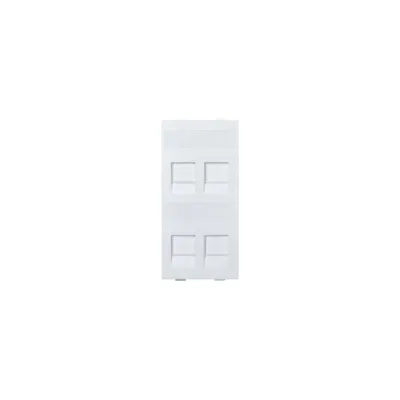 Адаптер Simon на 4хRJ45 коннектора, S-модуль, с защитными шторками, белый S76C-9