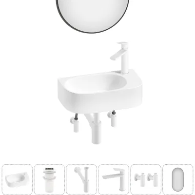Комплект 6 в 1 Wellsee Lavinia Boho Bathroom Sink накладная/подвесная раковина 40x22 см 20219740R