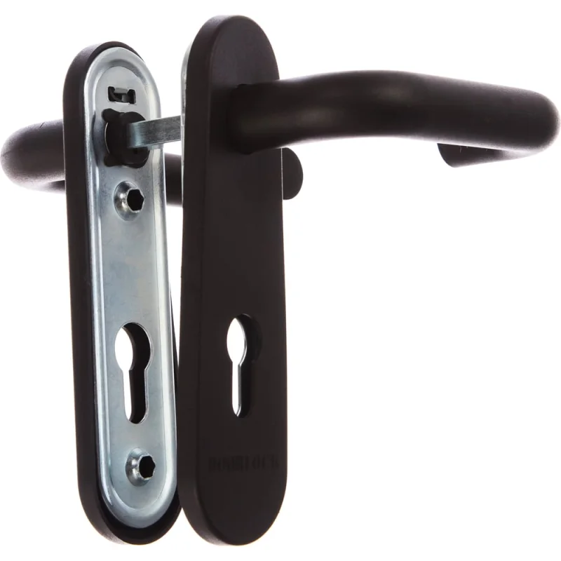 Гарнитур для пожарных дверей DOORLOCK V S38KP/F PZ72 серия Variant, на короткой накладке, черный, подпружиненная, А=47-75мм 79050