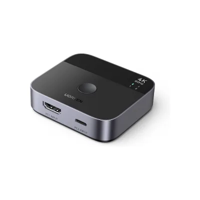 Переключатель UGREEN AW503 55452 USB-C+HDMI Switch 2 In 1 Out Up to 4K60Hz, черный 55452_