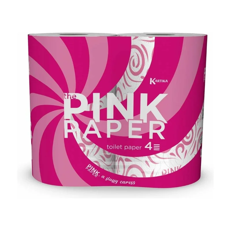 Туалетная бумага WORLD CART с рисунком, Pink Paper, 4 слоя, 4 рул/200 л, WC TPP-TT-1169