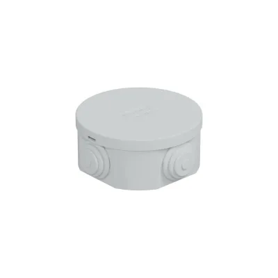 Распределительная коробка Экопласт JBR080 о/п с крышкой D=80x40, 4 вых,IP44 цвет белый, подходит для монтаж. пистолета 44005W-1