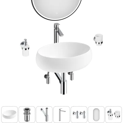 Комплект 7 в 1 Lavinia Boho Bathroom Sink накладная раковина 46x31 см (состоит из 3331108 20219253R