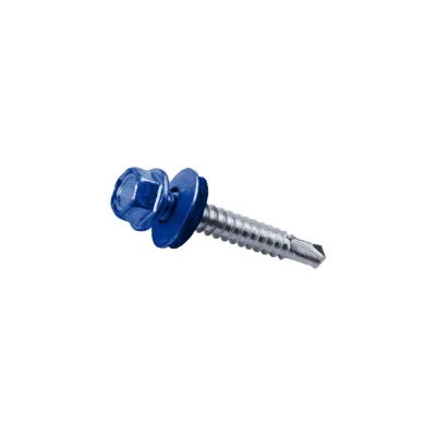Кровельный саморез Rizzel 4,8x50 RAL 5005 сверло №1, 150 шт 00000313523