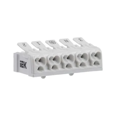 Клемма пружинная соединительная IEK КСПн5-3L+N+PE, 100шт UKZ-B06-5P-F1-E0-10