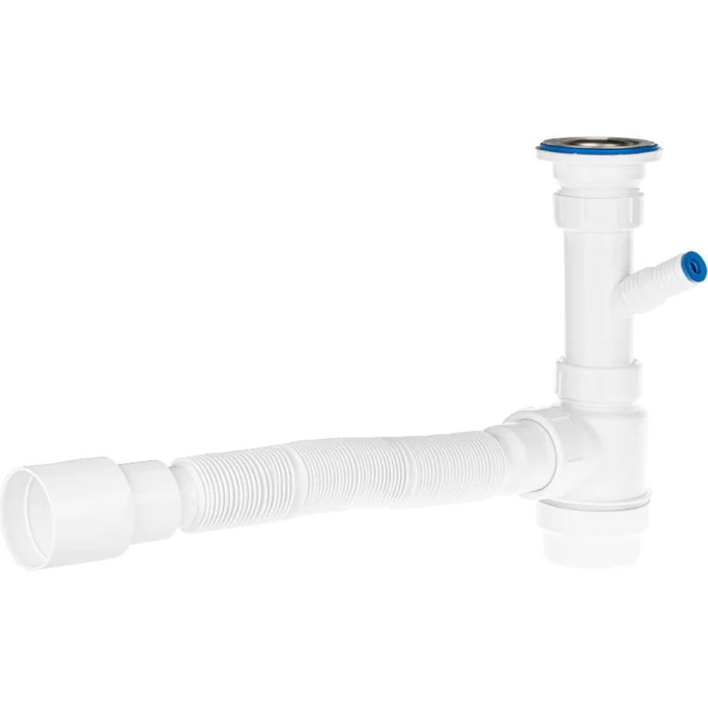 Сифон для раковины MasterProf 2 в 1, 1.1/2"х40 с отводом и без для стиральной машины с гибким соединением 40х40/50 ИС.110678