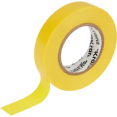 Изолента ПВХ KRANZ 0,13х15 мм, 25 м, желтая KR-09-2102