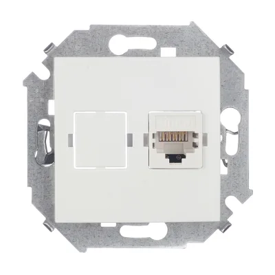 Розетка компьютерная Simon 15 встраиваемая белая RJ45 (1591598-030)