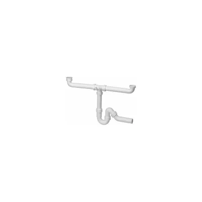Сифон для двойных моек Viega 1 1/2"х40, межцентровое 180-600, штуцер для шланга, универсальный отвод 124205
