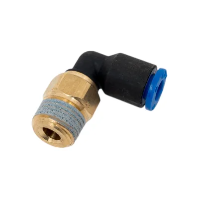 Фитинг цанговый угловой 4 мм с наружной металлической резьбой R1/8 CDC Pneumatics PL 0401