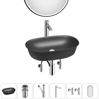 Акционный набор Wellsee 6 в 1 Brillant iCon накладная раковина 60x40 см 20218745R