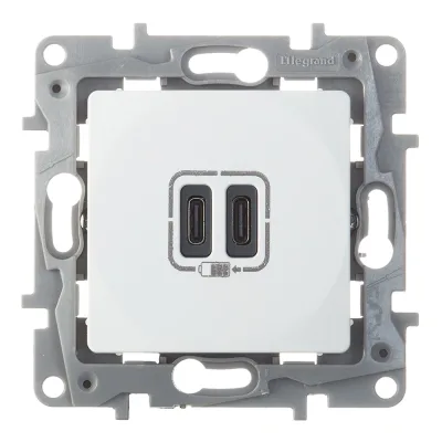 Розетка USB Legrand Etika встраиваемая белая 2хUSB Type-C (672235)