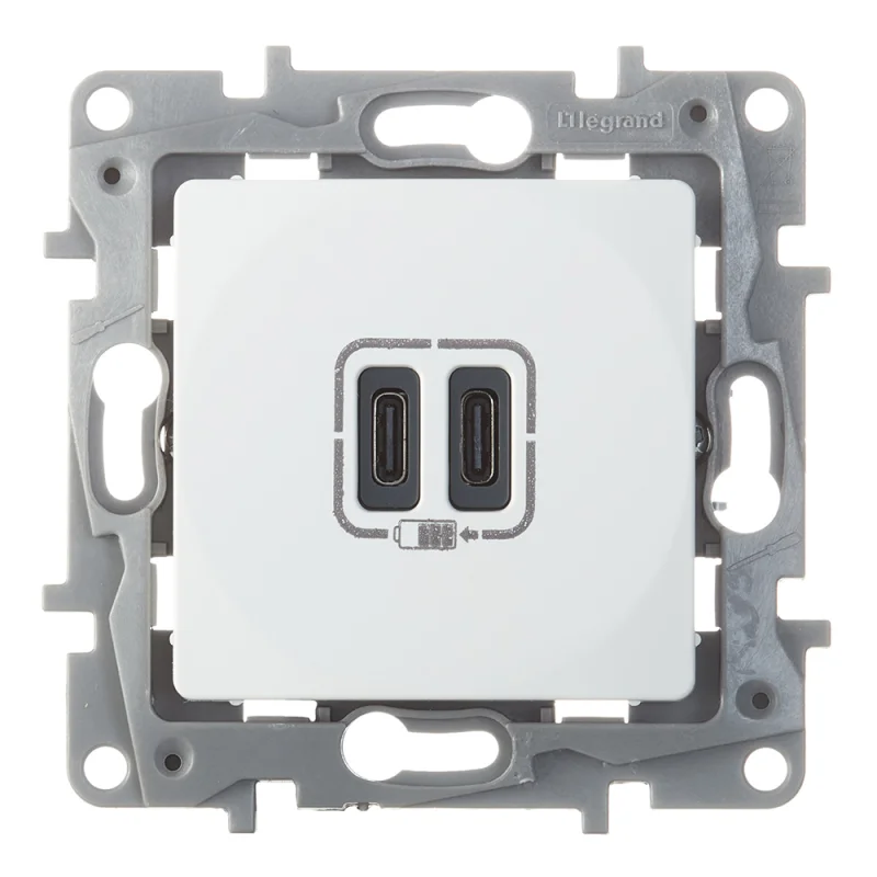 Розетка USB Legrand Etika встраиваемая белая 2хUSB Type-C (672235)