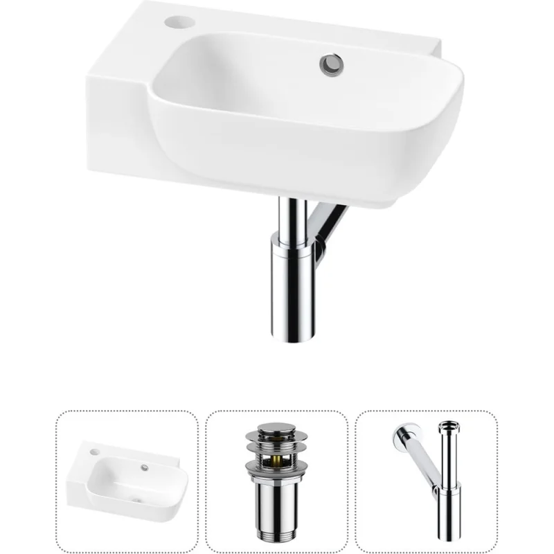 Комплект Wellsee 3 в 1 Lavinia Boho Bathroom Sink накладная/подвесная раковина 40x24 см 20216389R