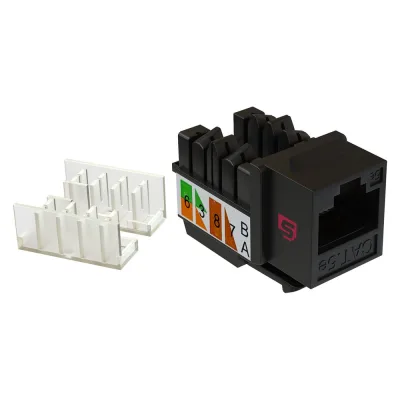 Вставка Keystone SYSMATRIX Jack RJ-45 90 градусов категория 5e неэкранированная заделка тип 110 цвет черный ( 5шт, в упаковке ) KJ 5EU090.TLBK.VI5