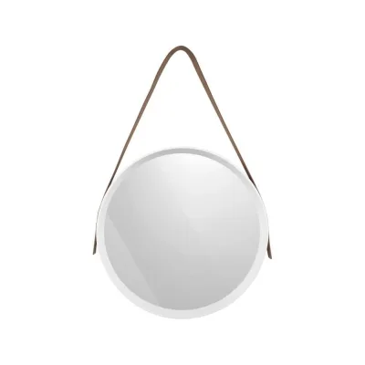 Зеркало настенное на ремне Вещицы Манхэттен, D395, белый Fancy96