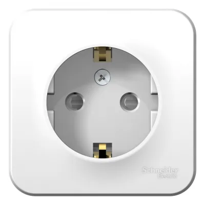 Розетка Systeme Electric Blanca накладная белая с заземлением со шторками (BLNRA011101)
