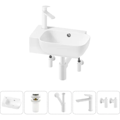 Комплект 5 в 1 Wellsee Bathroom Sink накладная/подвесная раковина 40x24 см состоит 20216400R