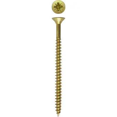 Универсальный саморез Rizzel Pz 4,5x70 желтый цинк 1500 шт 00-00464385