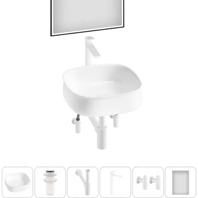 Комплект 6 в 1 Wellsee Lavinia Boho Bathroom Sink накладная раковина 42x42 см 3331108 20219444R