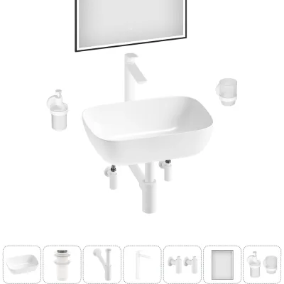 Комплект 7 в 1 Wellsee Lavinia Boho Bathroom Sink накладная раковина 46x33 см 3331110 20219320R