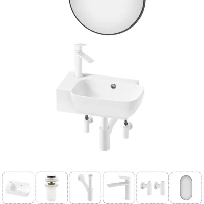 Комплект 6 в 1 Wellsee Lavinia Boho Bathroom Sink накладная/подвесная раковина 40x24 см 20219782R