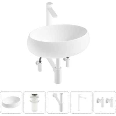 Комплект 5 в 1 Wellsee Lavinia Boho Bathroom Sink накладная раковина 50x36 см 3331108 20215078R
