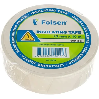 Изоляционная лента Folsen 15ммx10м белая 011505