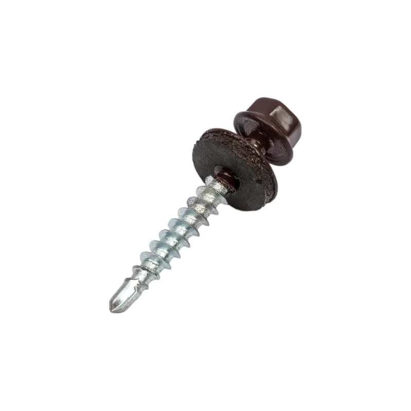 Кровельный саморез КРЕП-КОМП 4,8x35, RAL8017, тёмно-коричневый, 250 шт. ск358017кф