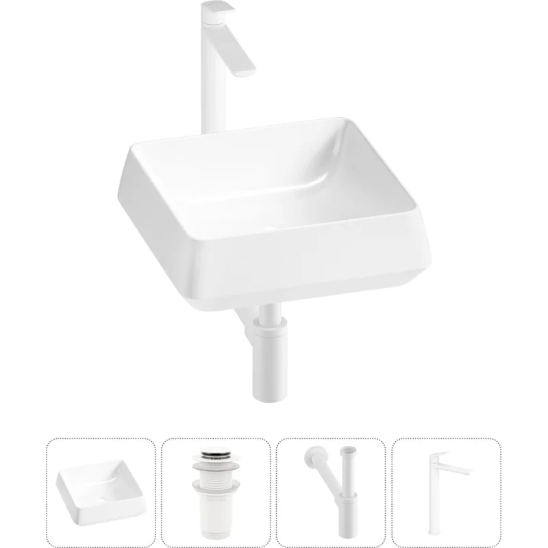 Комплект Lavinia Boho 4 в 1 Bathroom Sink накладная раковина 38x38 см 3331110 20215423R