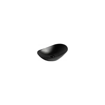 Керамическая накладная раковина BelBagno чёрная матовая BB1404-H301