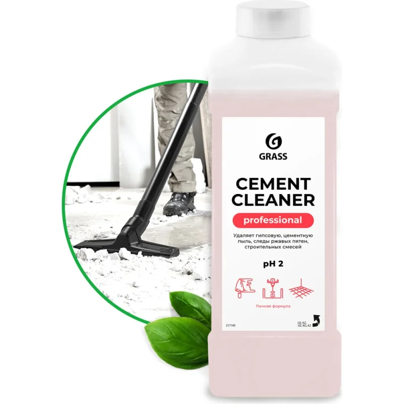 Кислотное моющее средство для очистки полов и других поверхностей от остатков цемента 1 л Grass Cement Cleaner 217100