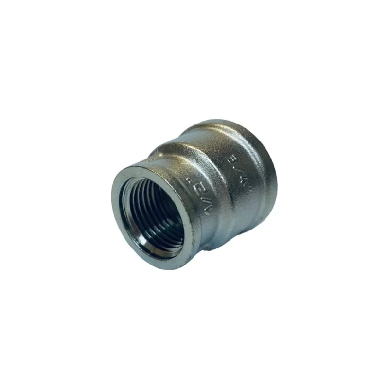 Муфта переходная LD PRIDE DN20х15 (3/4"ВР х 1/2"ВР) латунь никель с биркой LD.67.526.20х15