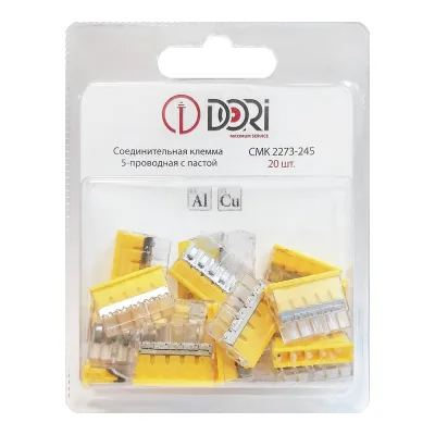 Соединительная 5-проводная клемма DORI CMK 2273-245 с пастой (20 шт.) 47155