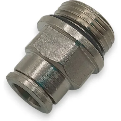 Фитинг цанговый прямой Контактная Механика G3/8, трубка 8мм KEMC08-03G-A