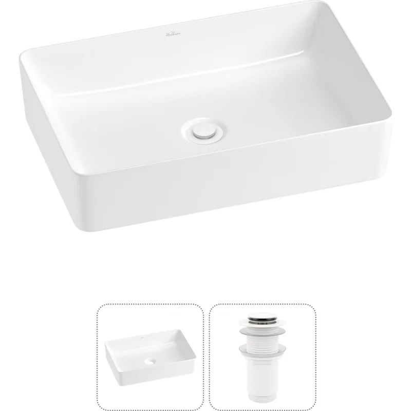 Набор Wellsee 2 в 1 FreeDom 2.0 накладная раковина 50x34 см 20214442R