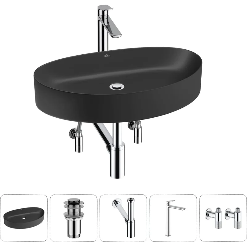 Набор Wellsee 5 в 1 Belle Spa 2.0 накладная раковина 64x40 см 20212630R