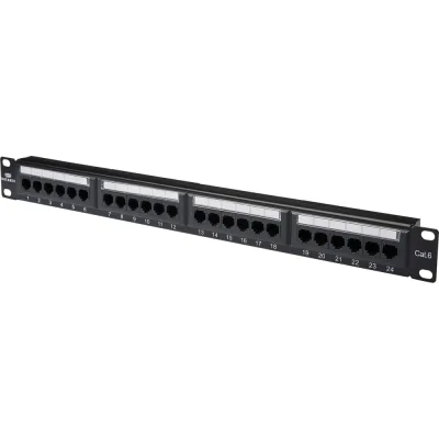 Коммутационная панель DATAREX категория 6, utp, 19 дюймов, 1u, 24хrj45 568a/в, черный DR-4003
