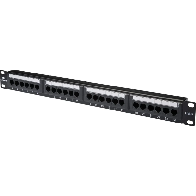 Коммутационная панель DATAREX категория 6, utp, 19 дюймов, 1u, 24хrj45 568a/в, черный DR-4003