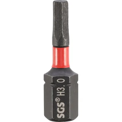 Бита SGS ударная шестигранная HEX 3.0, 25мм Impact S2 1шт 6325-H3.0-IB