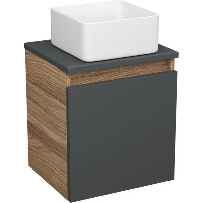Тумба Bauedge Bau Dream Blackwood 35 с ящиком, графит, раковина BAU Mini 24x24, SD4001