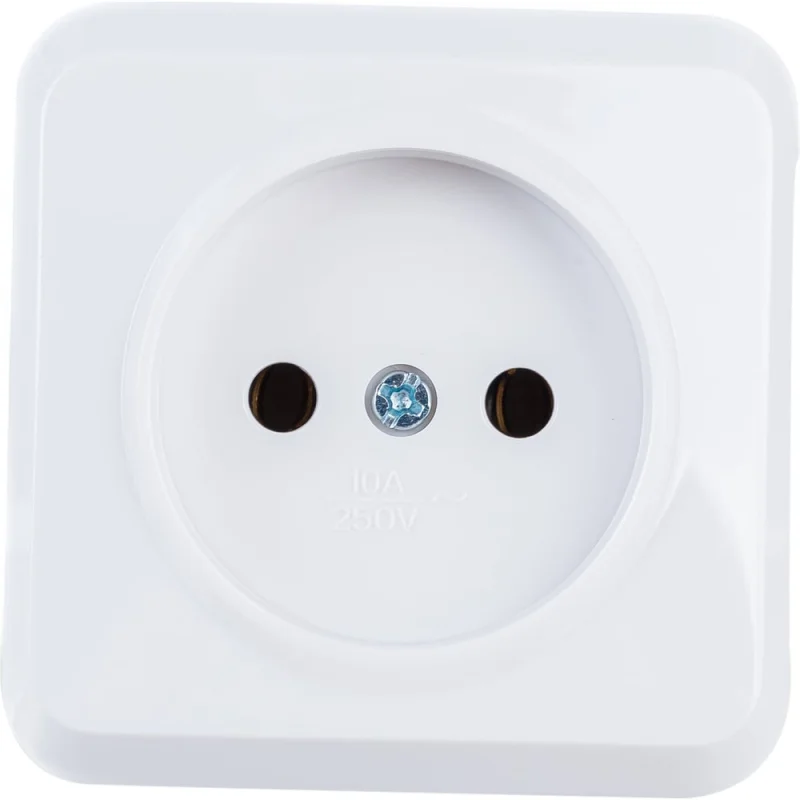 Розетка Smartbuy 1-местная 10А без заземления белая, керамика Юпитер SBE-03w-10-S1-N-c