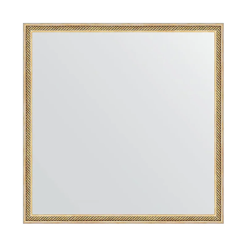 Зеркало EVOFORM в багетной раме - витое золото 28 mm (68x68 cm) 0657