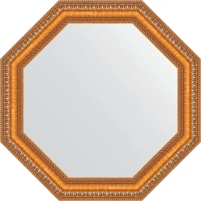 Зеркало EVOFORM в багетной раме - золотые бусы на бронзе 60 mm (51,6x51,6 cm) 3706
